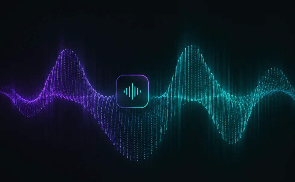 Lumo AI voice and chat waveform visualisation