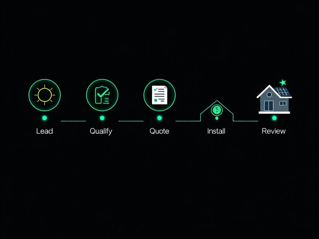 Solar customer journey automation from lead to review